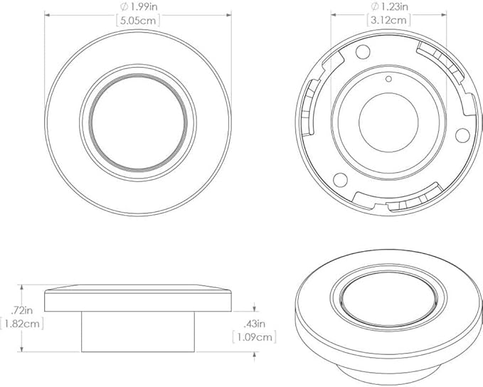 Lumitec Orbit Flush Mount Down Light, LED, Weather Proof, Shallow Depth, Multi-Color Control
