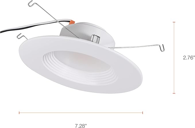 Sylvania 5"/6" Recessed Downlight Kit with LightSHIELD Technology, Germicidal LED, 9W = 65W, 700 Lumens, 5 CCT Color Select (2700K / 3000K / 3500K / 4000K / 5000K), Dimmable, White (75748) (Pack of 1)
