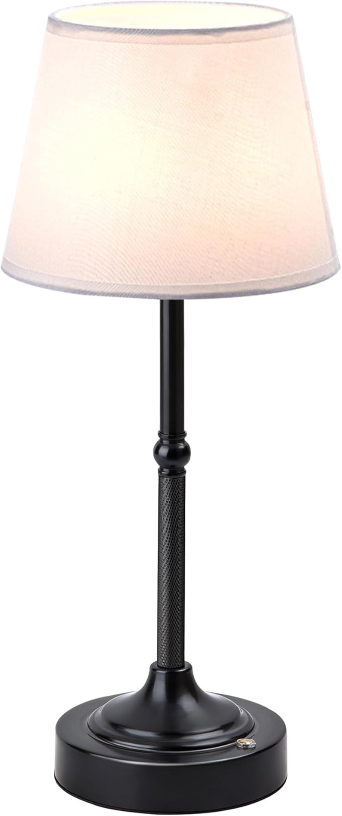 LUTEC Cordless Table Lamp, Battery Operated Lamp with 3 Color Temps and Stepless Dimming, 5200mAh Portable Rechargeable Table Lamp for Restaurant/Bedroom/Bars/Outdoor (Black)