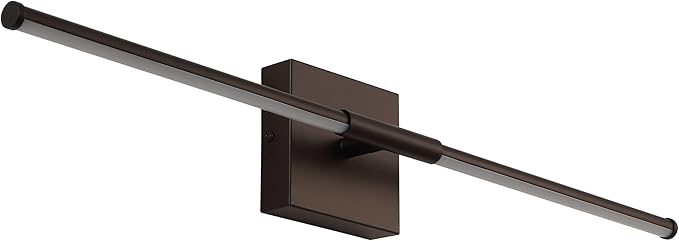 JONATHAN Y 28" Oil Rubbed Bronze Modern Dimmable Integrated LED Wall Sconce, Minimalist Adjustable Metal Vanity Light for Bathroom Mirror, Bedroom, Hallway, 3000K, ETL Listed (JYL7041D)