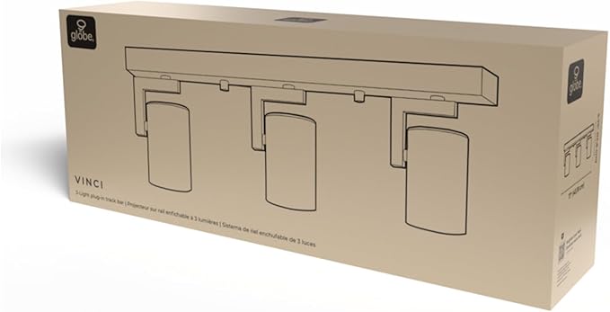 Globe Electric 64000164 17" 3-Light Plug-in Track Lighting, Matte Black, 15 Foot Cord, in-Line On/Off Rocker Switch, Pivoting Track Heads, Ceiling Light, Home Improvement