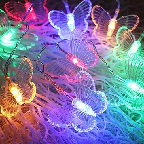 Lainin 13FT 96 LED USB Powered Curtain Lights 16 Butterflies Twinkle Lights 8 Modes Fairy String Lights for Party Indoor Outdoor Room Garden Wall Wedding Christmas Xmas Decorations (Multi Color)