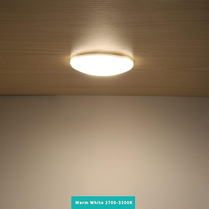 4.5 Inch RV LED Ceiling Puck Light RV Boat Interior Light DC 12V Surface Mount Ceiling Dome Light, 4.5W Panel Downlight for Camper Van Travel Trailer Motorhome (Warm Light, Pack of 5)
