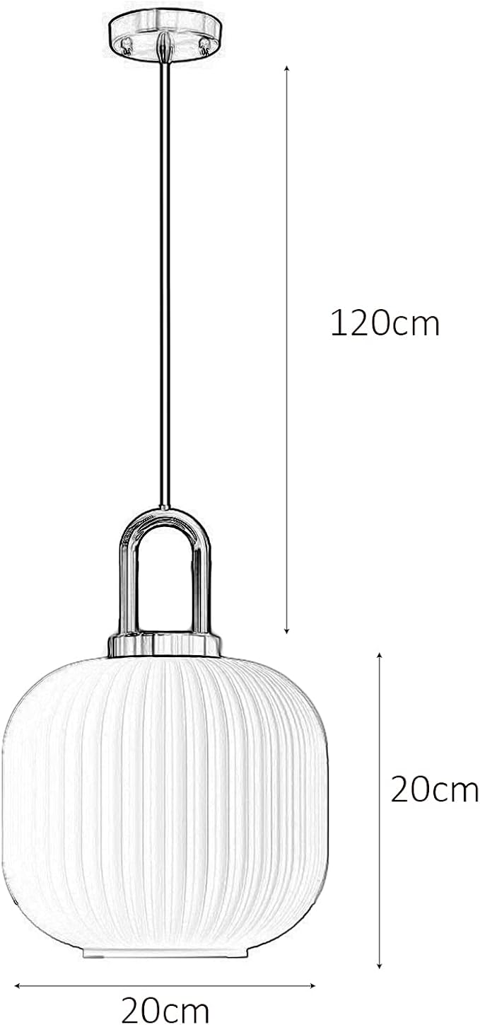Industrial Vintage Pendant Lighting with Ribbed Glass Lamp Shade and Bronze Finish, Modern Retro Ceiling Light Hanging Lamp for Bedside Dining Table Kitchen Island (Transparent, 7.9")