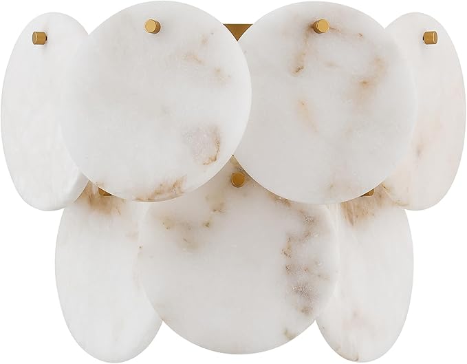 Modern Farmhouse Wall Sconces, Alabaster Sconce Lighting for Living Room, Marble Sconce Wall Light Fixtures for Bedroom Entryway Bathroom, 1 Pack