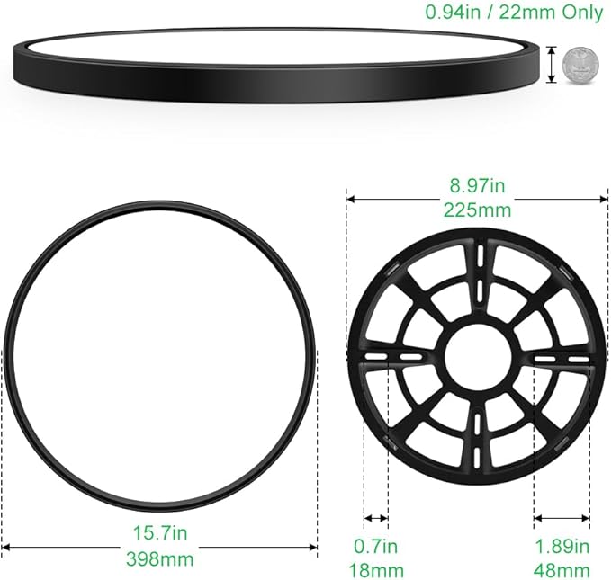 LEDLightsWorld 15.7inch 32W LED Flush Mount Ceiling Light, 5000K Daylight White LED Ceiling Light, 3800LM Bright Round Flat Panel Light, Black Ceiling Light for Bedroom, Living Room, Dining Room