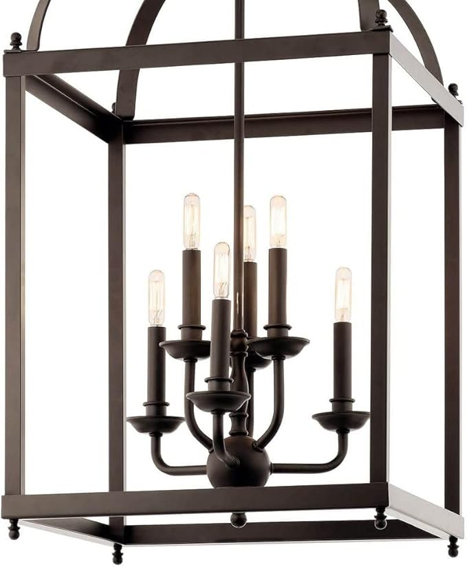 KICHLER Larkin 36.25" 6 Light Pendant in Brushed Nickel