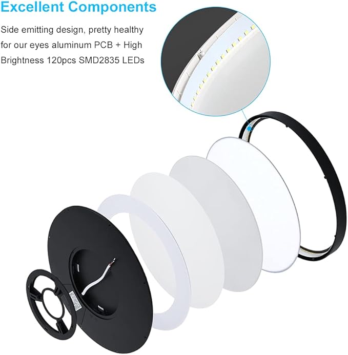 LEDLightsWorld 12 Inch LED Ceiling Light Flush Mount, 4000K Neutral White, 24W 3200LM Modern Round Lighting Fixture, Black Low Profile Ceiling Lights for Bedroom, Living Room, Stairway, Basement