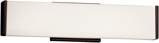 Fusion - Latitude 19" LED Linear Wall/Bath Light - Artisan Glass Shade in Opal - Dark Bronze Finish