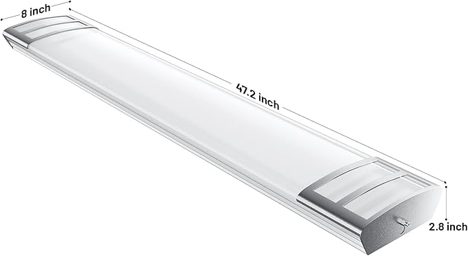 ANTLUX 4ft led Light Fixture 50W 5600lm LED Linear Flush Mount Light, 5000K, 4 Foot led Kitchen Ceiling Light fixtures for Living Room, Laundry, Replace for Fluorescent Version