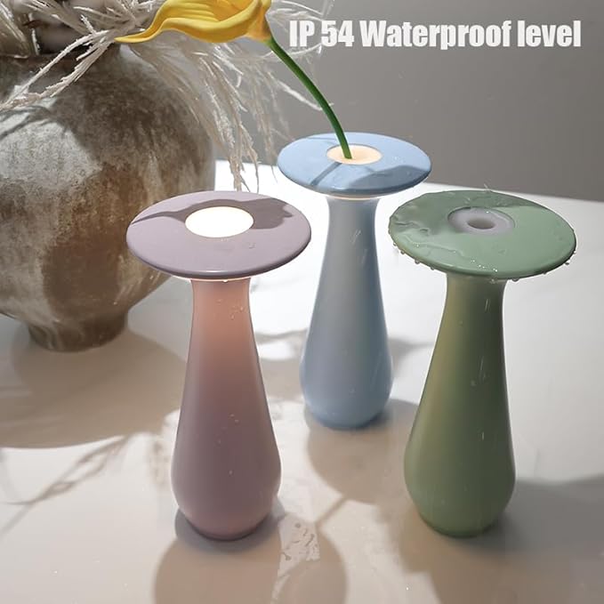 Gifts for Women Mom, Cordless Flower Table Lamp, Rechargeable LED Vase Night Light for Bedroom, Portable Dining Table Lamp for Restaurant, Office & Home Decor