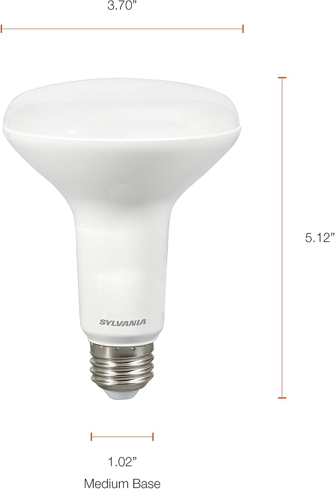Sylvania BR30 LED Flood Light Bulb, 100W = 17W, Dimmable, 10 Year, Medium Base, 1450 Lumens, 2700K, Soft White - 4 Pack (40070)