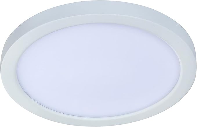 Topaz 7 Inch LED Surface Mount Round Sleek Profile, 17W 5CCT 2700K,3000K,3500K,4000K,5000K, White