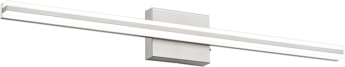 SOLFART Vanity Lights for Bathroom Brush Nickel Modern 32 Inches Bathroom Light Fixtures 5CCT LED Wall Lights