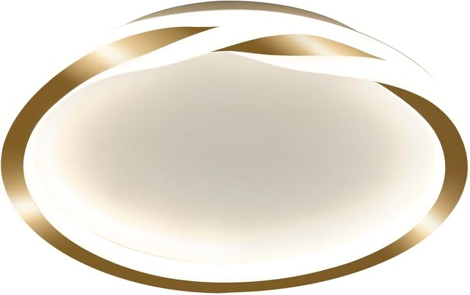 ASGYISA 16inch Modern LED Ceiling Light Gold Flush Mount Light Fixture Bright Ceiling Lamp for Closet Bathroom Hallway Bedroom Kitchen (Circle ) 4000K