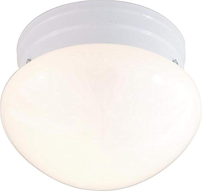 NUVO SF77/060 One Light Mushroom Flush Mount, White/White Glass
