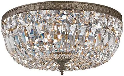 Crystorama 3 Light Spectra Crystal English Bronze Flush Mount