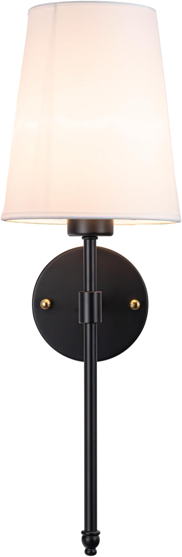 YHCDLAMP Battery Operated Wall Sconce Light with Remote Control, Dimmable Wall Sconce Set of 2 with White Fabric Shade, Wireless Battery Operated Wall Lamp for Bedroom Living Room, Bulb Included
