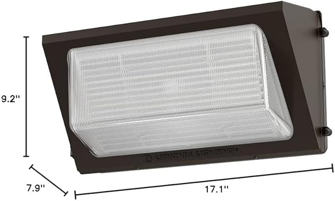 Lithonia Lighting 17" LED Wall Pack Outdoor Light Fixture, 3-Way Selectable CCT 3000K/4000K/5000K, Adjustable Lumens, Dusk to Dawn Photocell, UVOLT, Bronze (TWR2 LED ALO SWW2 UVOLT PE DDBTXD)