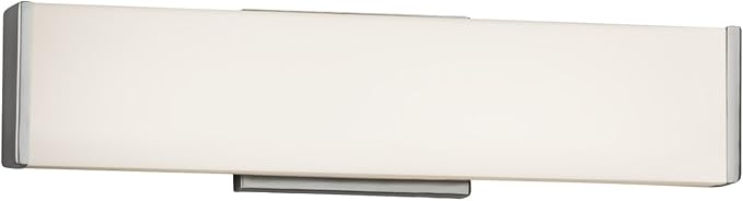 Fusion - Latitude 19" LED Linear Wall/Bath Light - Artisan Glass Shade in Opal - Brushed Nickel Finish