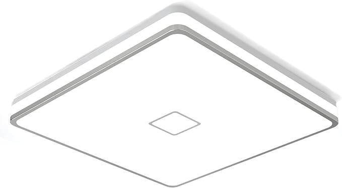 Airand LED Ceiling Light Fixtures Flush Mount 12.8inch 24W Bright White Square LED Ceiling Lamp 5000K, 2050LM Daylight Waterproof Bathroom Ceiling Light for Kitchen Hallway Porch Living Room Bedroom