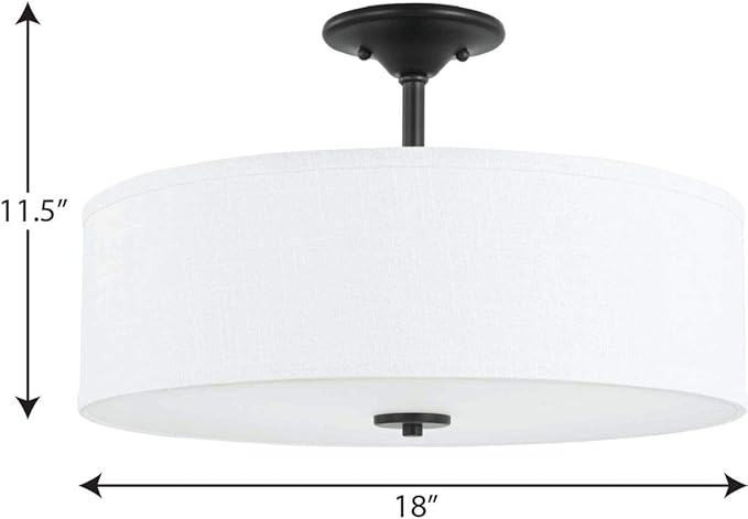Progress Lighting Inspire Collection Graphite Three-Light 18" Semi-Flush Mount, 11.50x18.00x18.00