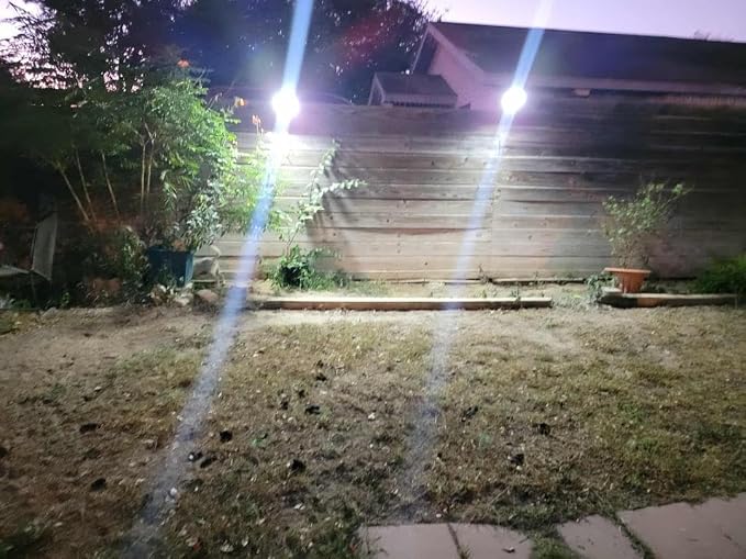 intelamp 4400mAh Solar Flood Lights, 2 Pack Outdoor Solar Security Light Dusk to Dawn Auto On/Off IP65 Waterproof Solar Powered Lights for Porch, Balcony, Yard, Garage, Barn, Garden