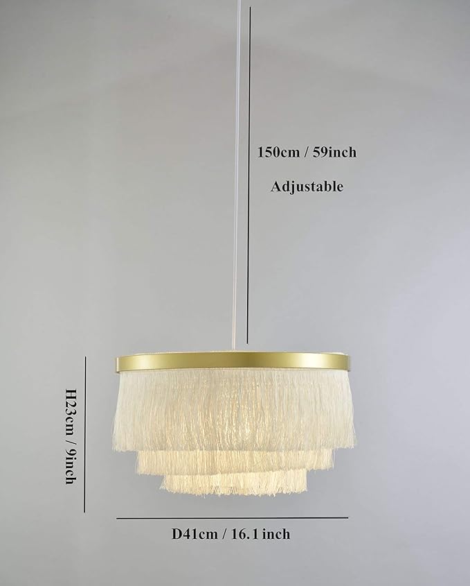 Nordic Romantic Pendant Lighting Tassel Chandeliers Creative Modern Ceiling Lights 3 Tiers in White