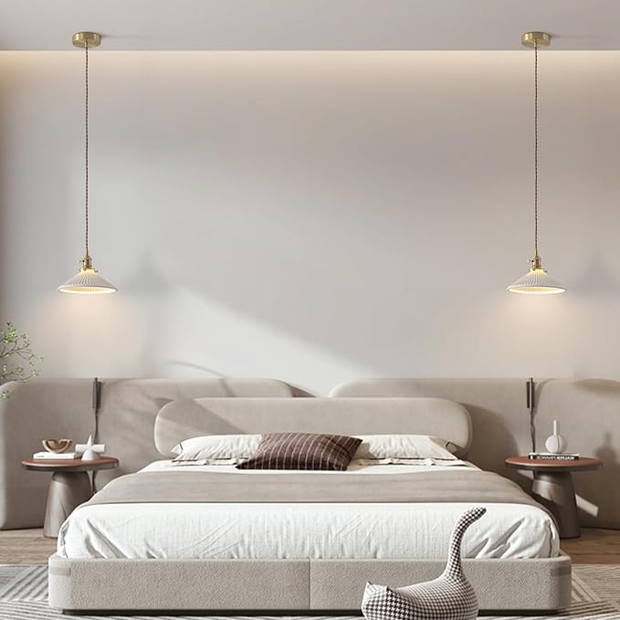 White and Gold Pendant Light Modern Nordic Hanging Ceiling Light Fixture Vintage Adjustable Single Brushed Brass Opal Glass Pendant Lights Kitchen Island Lamp Ceramic Chandelier MPL16D