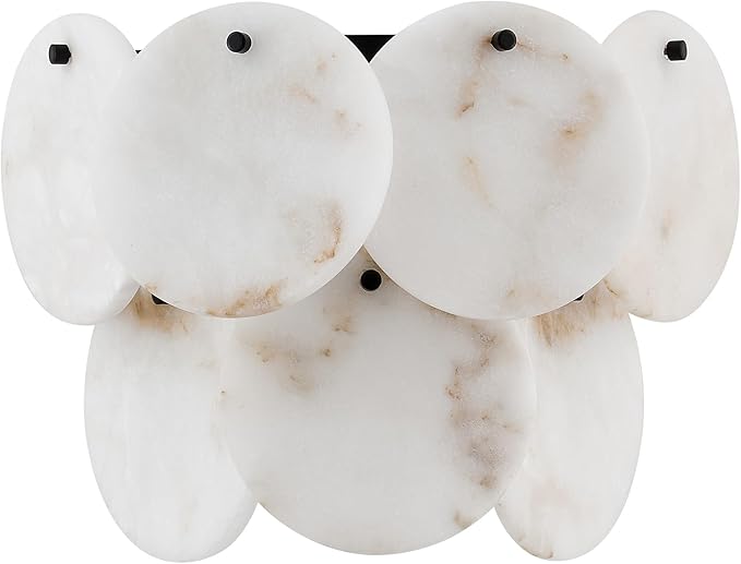 Modern Alabaster Sconce Lighting for Living Room, Contemporary Wall Sconces, Marble Sconce Wall Light Fixtures for Bedroom Entryway Bathroom, 1 Pack