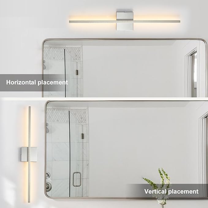 Wall Sconces Set of Two 28'', LED Dimmable Sconces Wall Lighting, Brushed Gold Modern Wall Sconce Light for Bathroom, Living Room, Bedroom, Hardwired 3000K