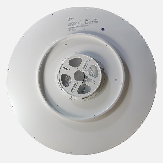 ocioc 18 inch Ceiling Light with Remote, 40W LED Flush Mount Light Fixture with 2000K Backlight, 3000K-6500K Light Color Changing, Black Ceiling Light Fixture for Bedroom,Living Room,Kitchen