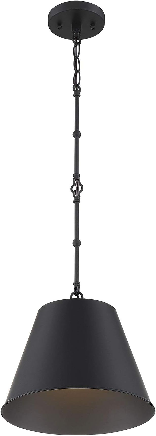 Savoy House 7-131-1-89 Alden Traditional Metal Opaque Pendant, 1-Light 60 Watt, 18" H x 34" W, Matte Black