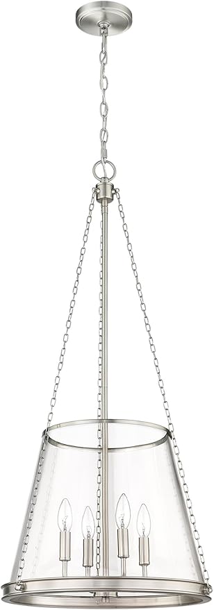 Z-Lite 341P18-PN Prescott Pendant, 4-Light 240 Total Watts, Polished Nickel