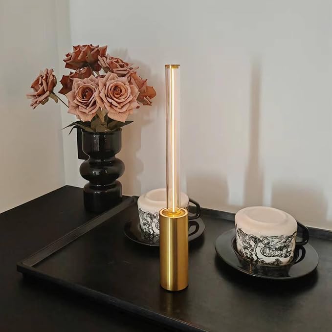 Gold Touch Lamp, Rechargeable Lamps Cordless Battery Operated Lights Small Lamps for Small Spaces Mood Lighting Portable Camping Lanterns for Dining Bar Patio Bedside Bookshelf Gold Decor