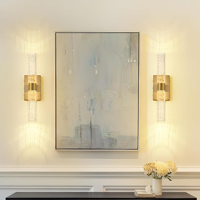 20000mAh Battery Operated Wall Sconces Set of 2, 3CCT, Gold Rechargeable Wall Light with Remote Control, 3000K-6000K Dimmable LED Wireless Sconces for Bedroom, Living Room, 15.6 Inch