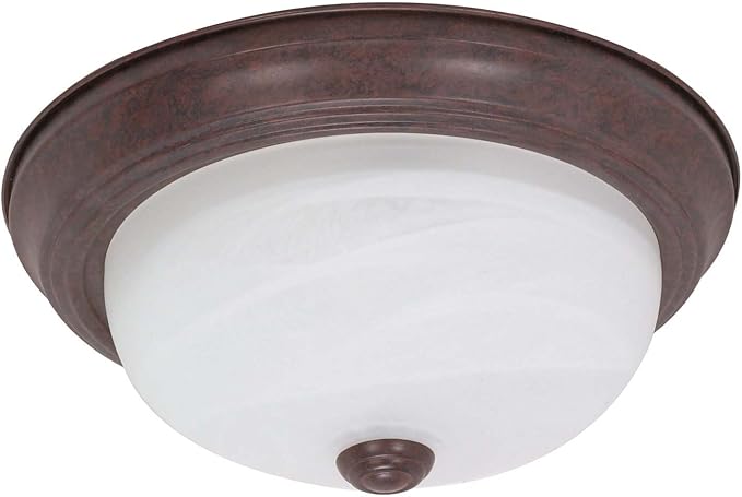 Nuvo Lighting 60/205 Traditional Two Light Flush Mount in Bronze/Dark Finish