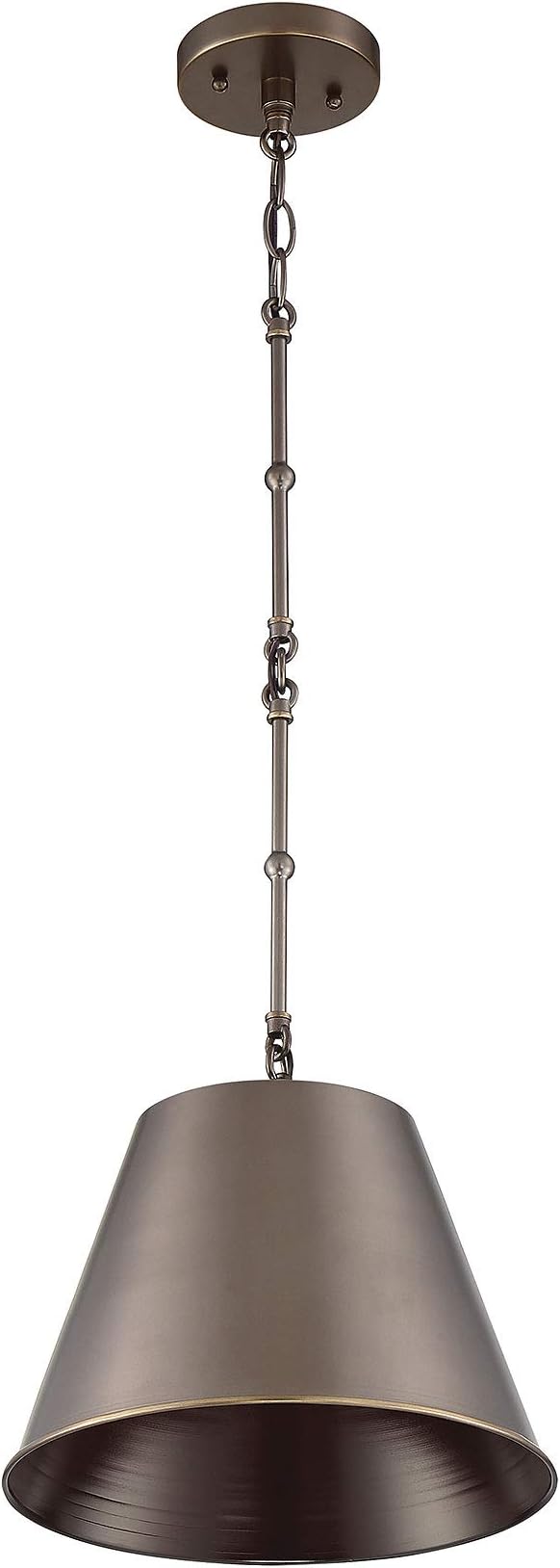 Savoy House 7-132-1-323 Alden Traditional Metal Cone Pendant, 1-Light 60 Watt, 9" H x 12" W, Old Bronze