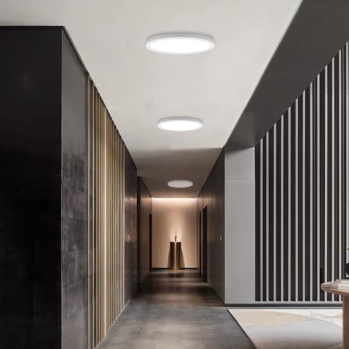 9 inch Flush Mount LED Ceiling Light Dimmable Ultra Slim Round Flat Ceiling Lamps 5000K Daylight LED Ceiling Lights for Kitchen,Bathroom,Basement ETL Listed 1 Pack(White)