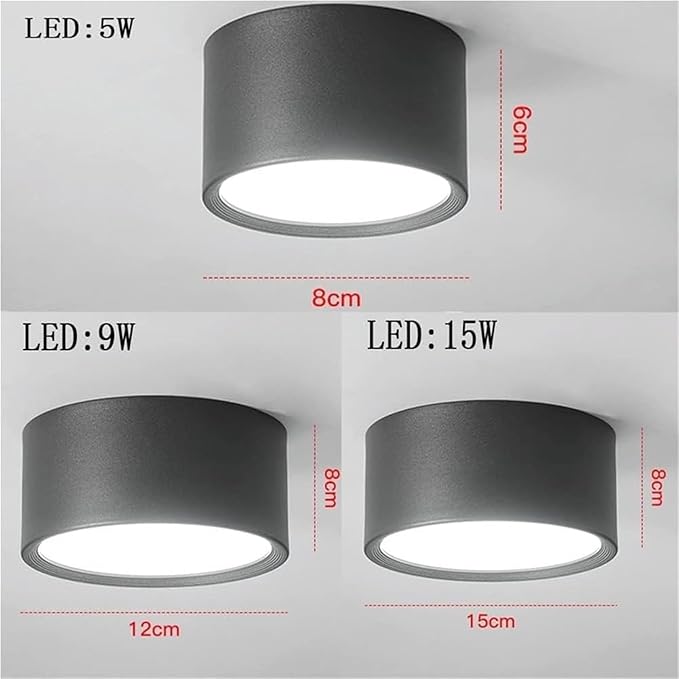 Round Ceiling Light Mid Century Modern Nordic Minimalist Downlight Small Close to Ceiling Lighting Fixture for Living Room Porch Balcony Aisle Corridor Home(White-12CM,Warm Light -3000k)