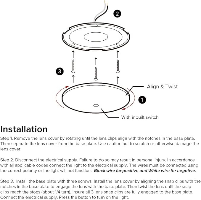3.5inch 12 Volt RV LED Lights Interior Ceiling Light with Switch Under Cabinet Lights for RV Trailer Boat 3500K Soft White Lighting, 3.7watt 250lumens Set of 4