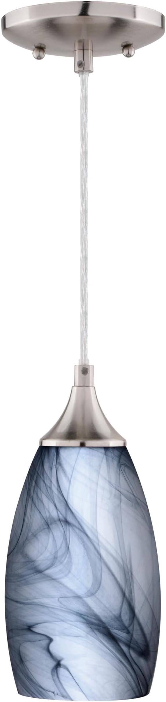 VAXCEL 3-Pack Milano Mini Pendant for Kitchen Island, Satin Nickel Finish, Transitional Ceiling Mounted Lighting, Easy Installation