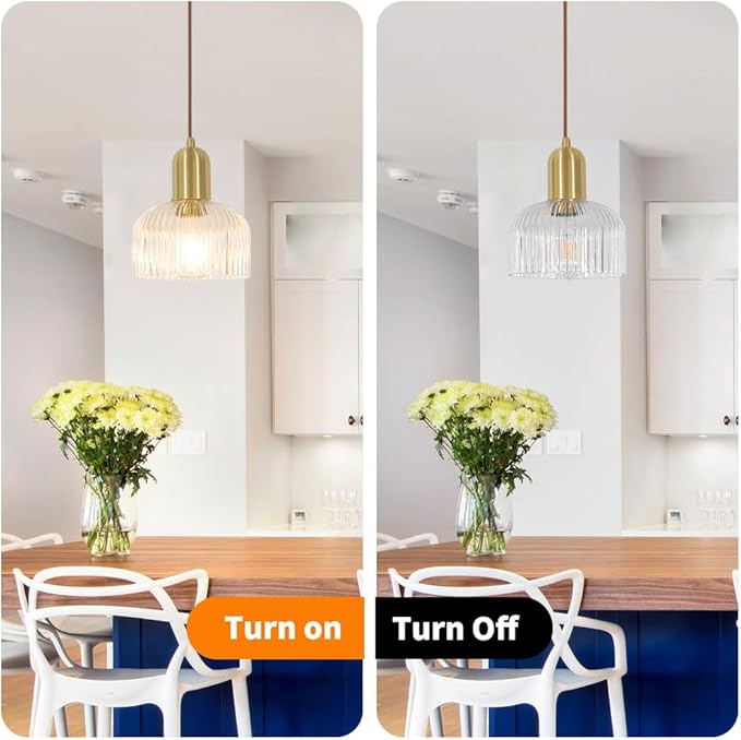 Lxybcce Mid Century Modern Glass Pendant Light, Gold Kitchen Island Pendant Light Fixture, Minimalist Brushed Brass Ceiling Hanging Lamp, Adjustable Hanging Lighting for Barthroom Dining Room Hallway