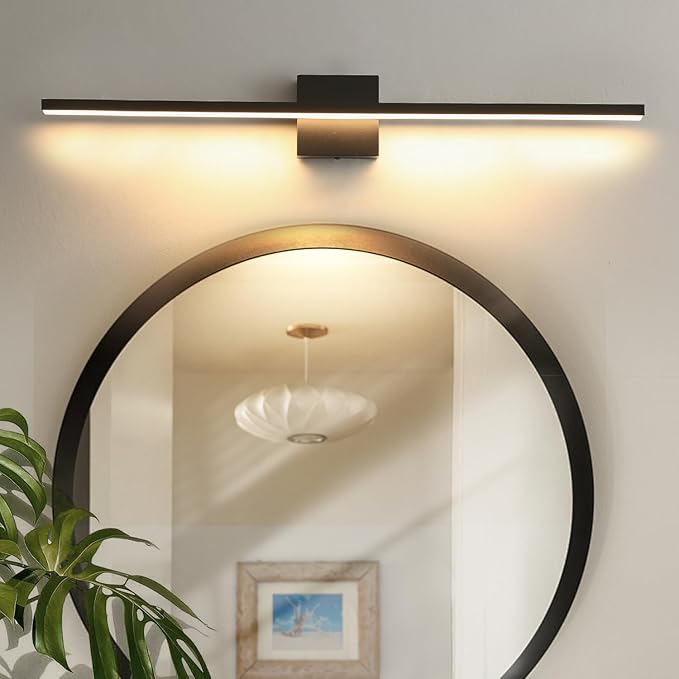Bathroom Light Fixtures Over Mirror, 36 Inch Black Bathroom Vanity Light, LED Modern Wall Sconce 3000K Bar Vanity Lights for Restroom