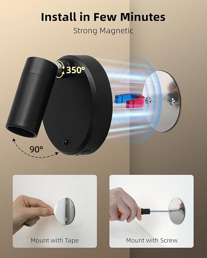 EZVALO Spotlights Indoor with Remote, 5500mAh Rechargeable Picture Lights, Wireless LED Uplighting with Timer&Dimmable, 3CCT, Display Lights for Plant Painting, Artwork, Accent Lighting (2Pack-Black)