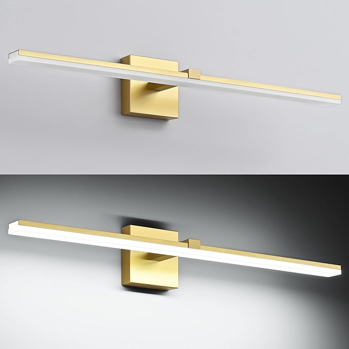ZUZITO LED Vanity Light Gold Modern 30 inch Bathroom Lighting Fixtures Over Mirror Dimmable Bath Wall Lights Bar