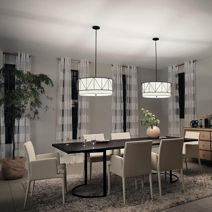 Kichler Birkleigh 11.5" 4 Light Pendant with Satin Etched Glass in Satin Nickel