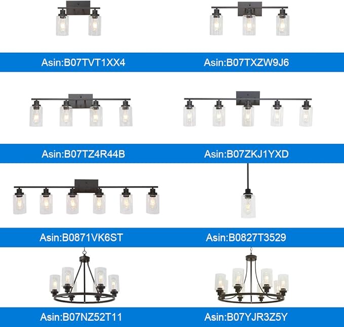 MELUCEE 6-Light Bathroom Vanity Light Fixture Vintage Industrial Oil Rubbed Bronze Wall Sconce Lighting with Clear Glass Shade for Living Room Bedroom Kitchen (Patent No.: US D963914 S)
