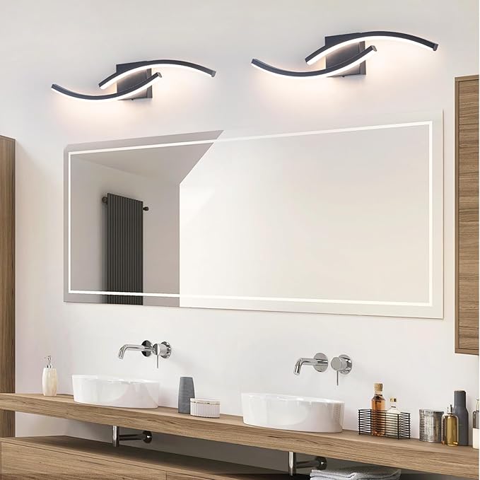 23.62 inch Vanity Light for Bathroom Lighting Fixtures Over Mirror Black Dimmable 5CCT Vanity Lighting Fixture Modern Bathroom Vanity Light 23 Inch Modern Wall lamp