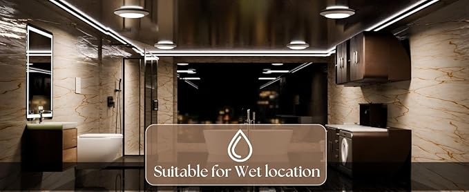 7.5" Flush Mount Ceiling Light| Disk Lights | Dimmable Ceiling LED Light, 15W (120W Equivalent), 120V, 2700K, ETL, Wet Location LED- 4/6" J-Box (Warm White, 6 Pack)